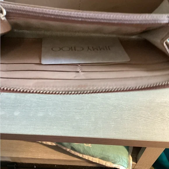 Jimmy Choo Pink and Silver Wallet with Star Embellishments